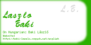 laszlo baki business card